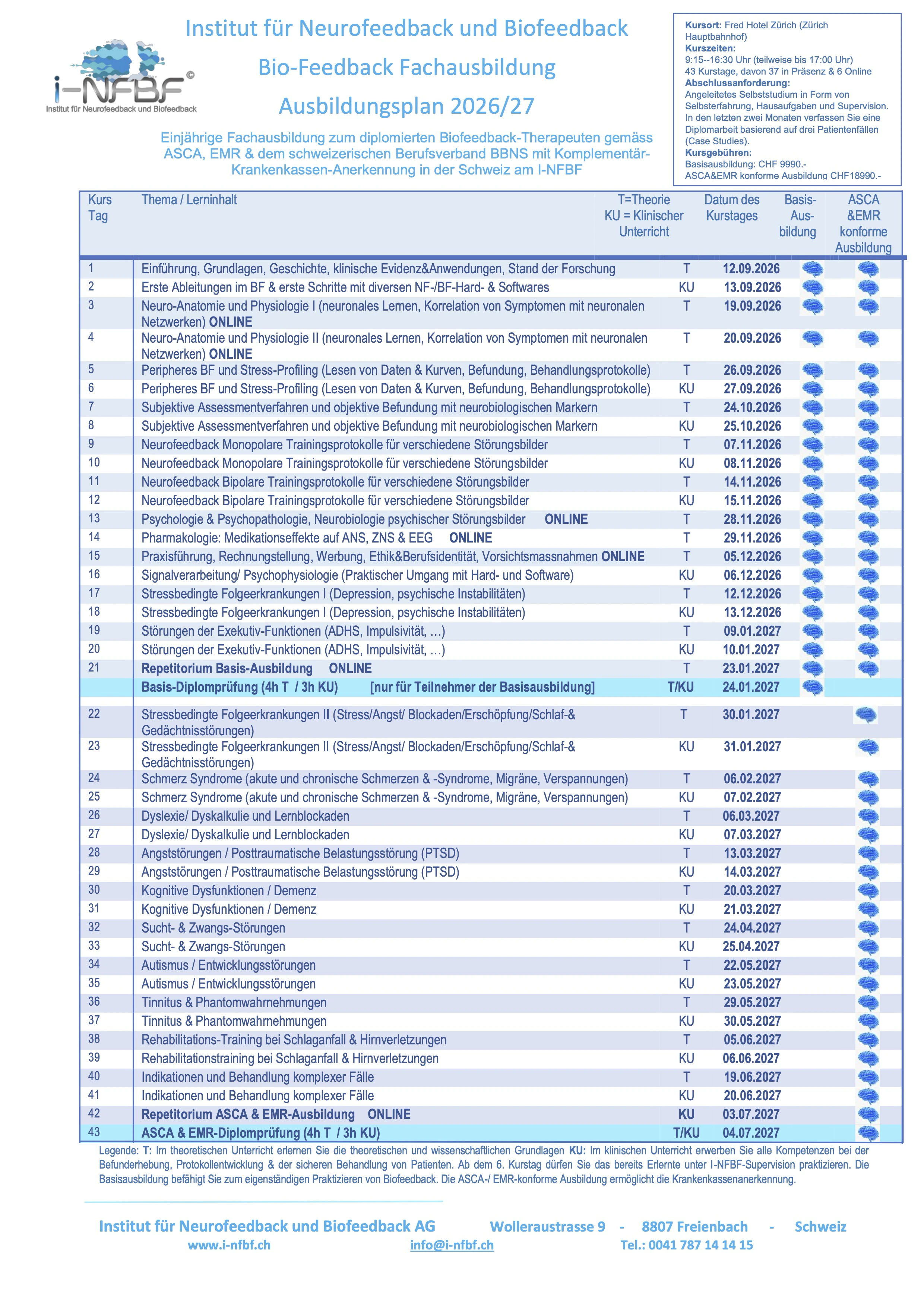 Training plan 2026/2027